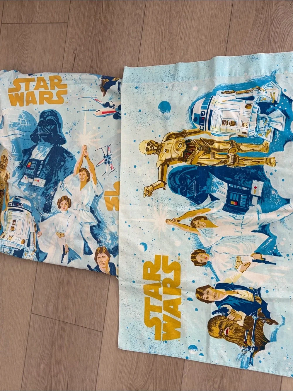 VintageStar Wars Blue & Gold Kids Fabric Bedding Pillowcase Set - Official Style